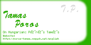 tamas poros business card